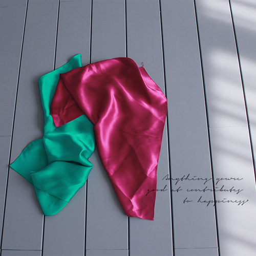 Real silk square scarf - 2c