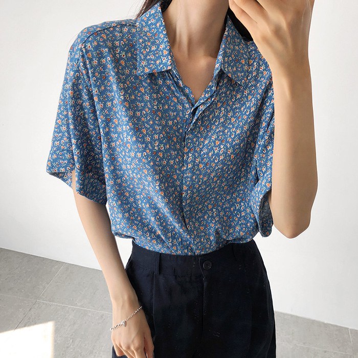 Henie Flower Roll-Up Shirt