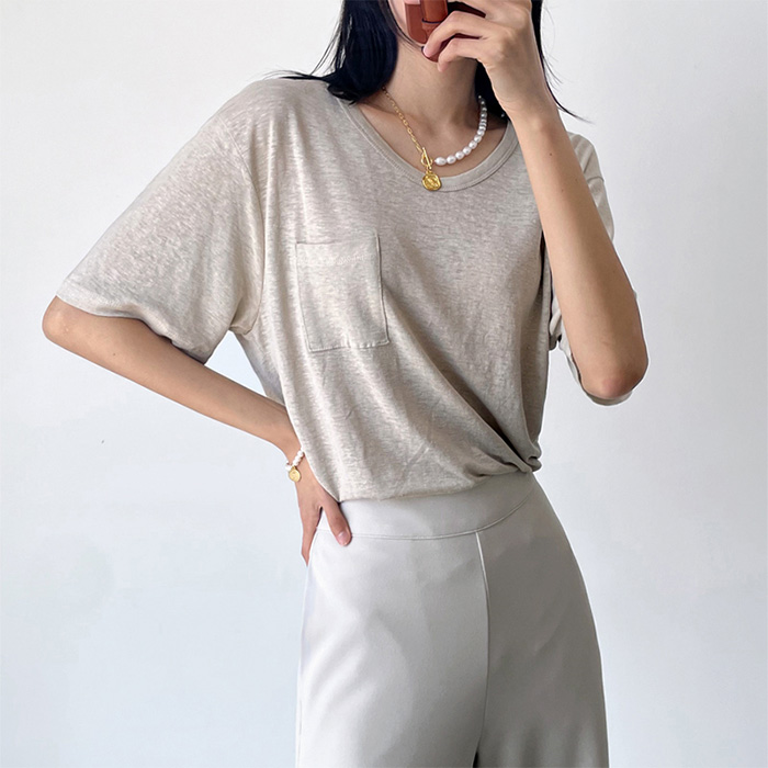 Pocket Basic Linen Tee