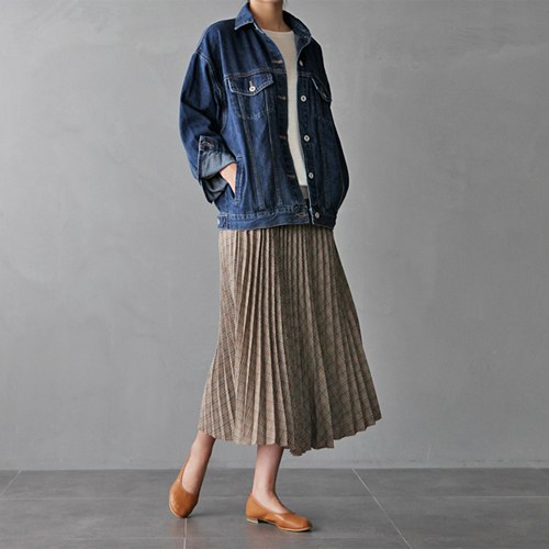 DK Check Pleats Skirt - 2c