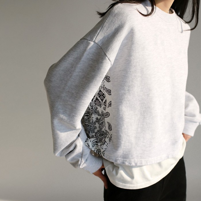 Paisley Coloring Crop Sweatshirt