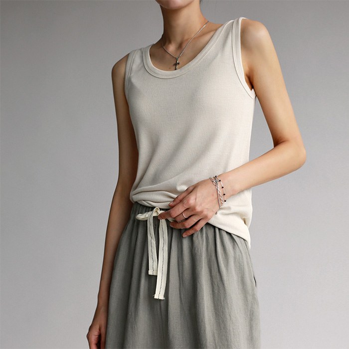 Splash Ribbed Sleeveless