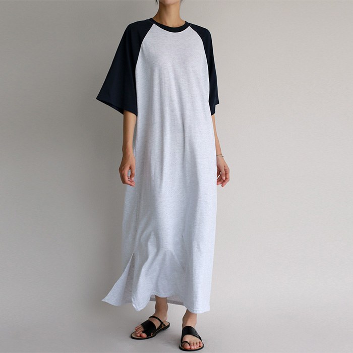 Raglan sleeved long one-piece