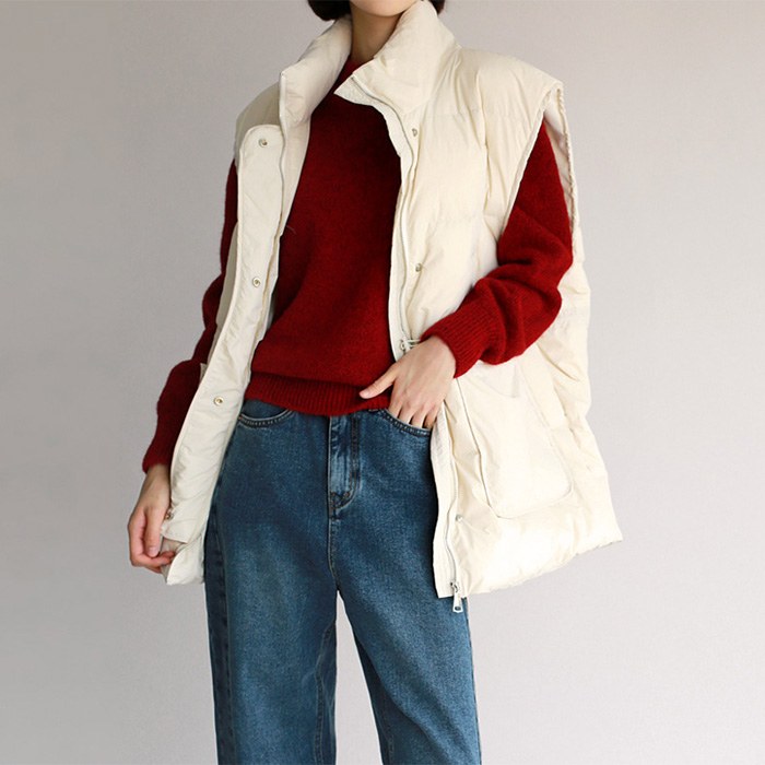 Duck down string padded vest