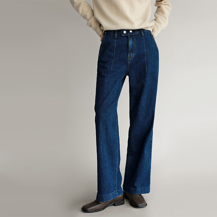 Two Button Dart Denim Pants