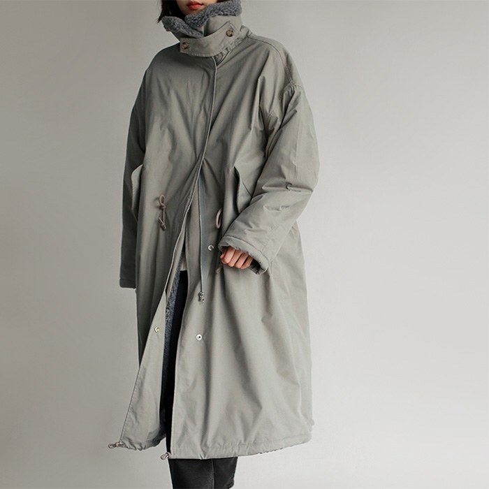 Over-Fit Fleece Lining Long Coat