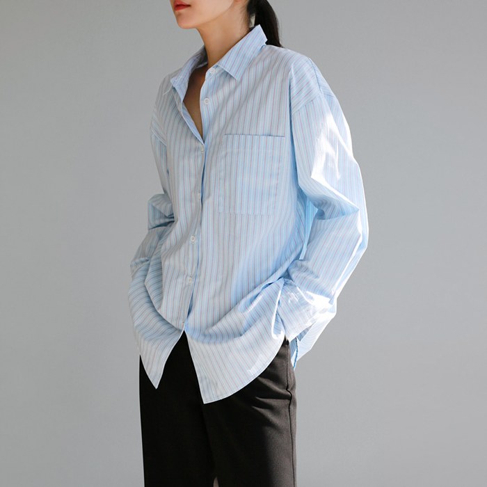 Overfit Stripe Long Shirt