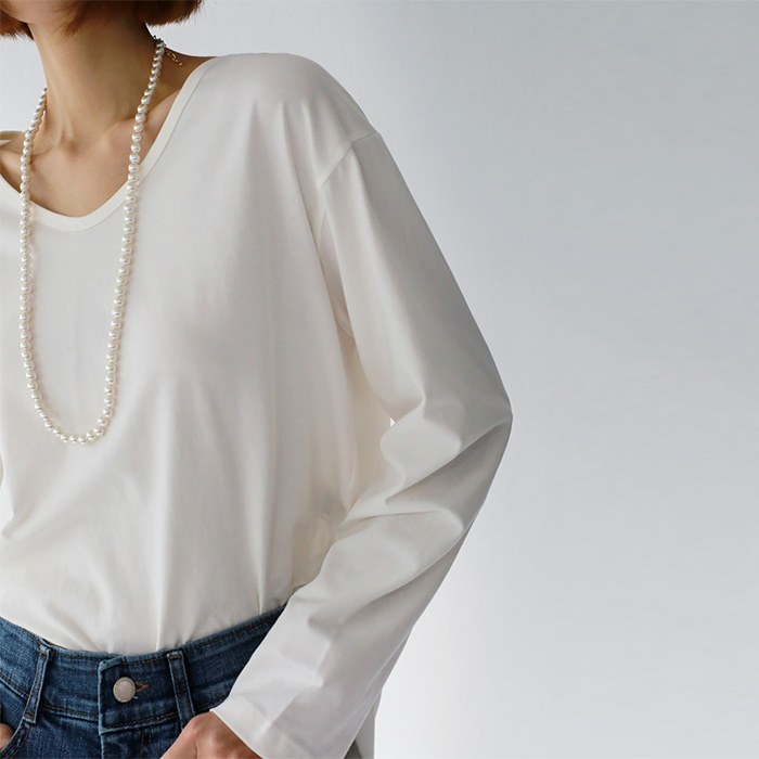 V-neck Over Fit Long Tee