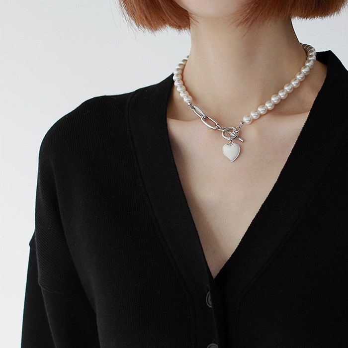 Heart Pearl Necklace