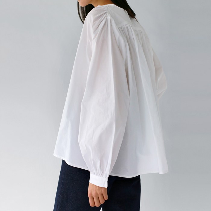 Boat Neck Pintuck Blouse