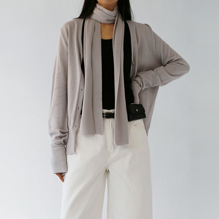 Muffler set cardigan