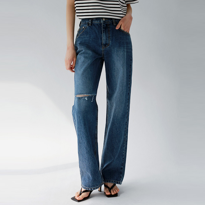 Lila Damage Denim Pants