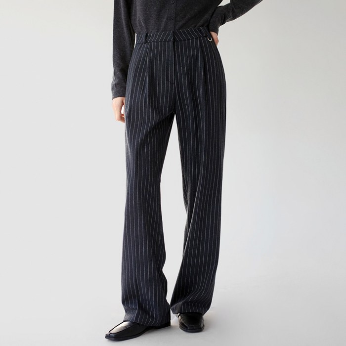 Pinstripe Wool Slacks