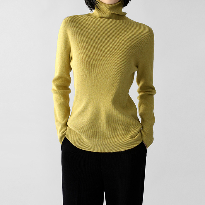 [New Arrival 7% Off] River Corrugated Turtleneck Knit Top