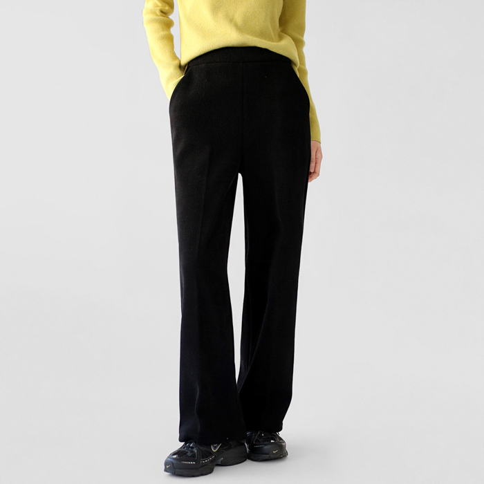 Ribbed Fleece Wide Pants