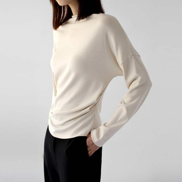 Side shirring soft tee