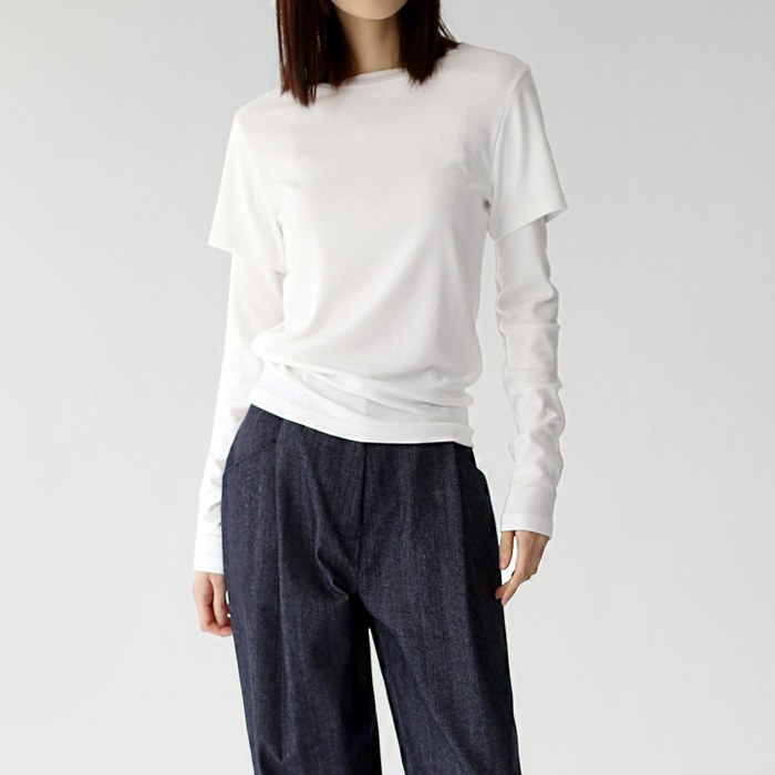Double sleeve slim tee