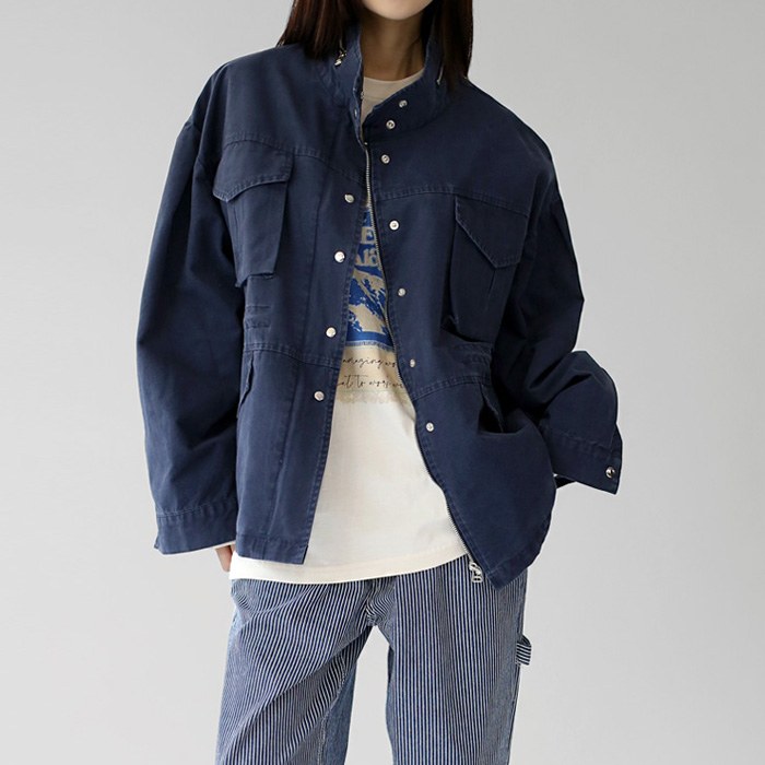 Puff sleeve field jacket