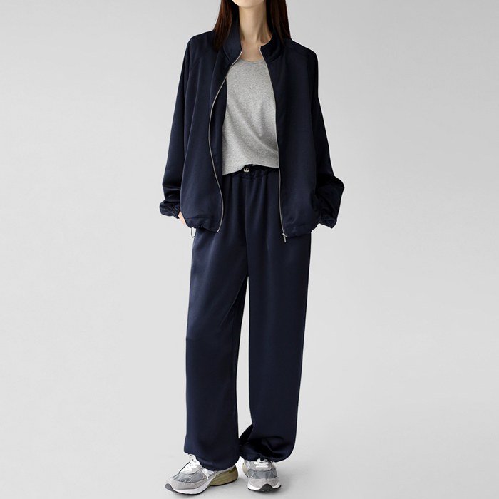 Satin long blouson