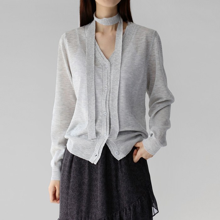 Belt linen cardigan