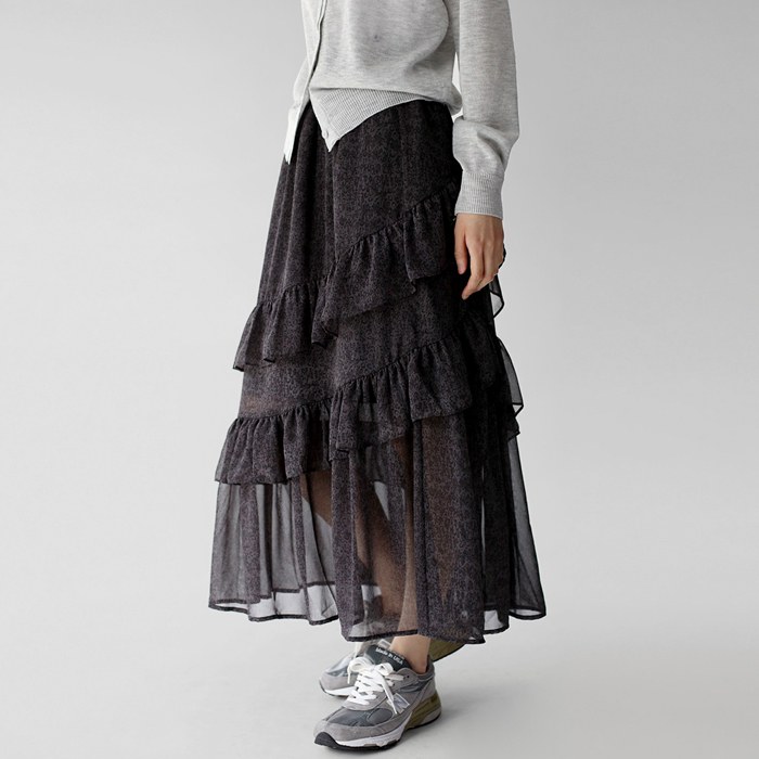 Leopard chiffon skirt