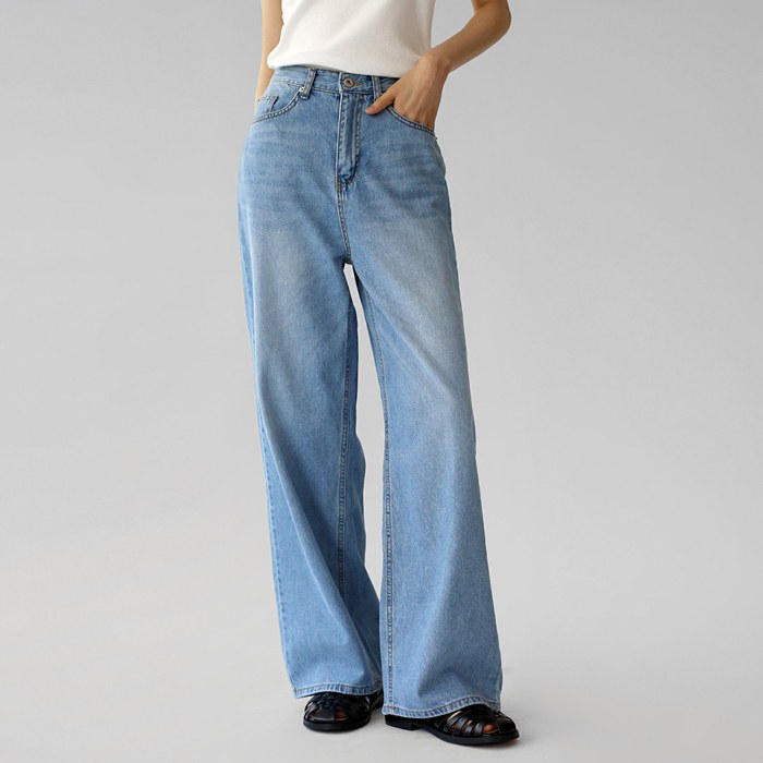NEW 5%Soft Wide Denim Pants