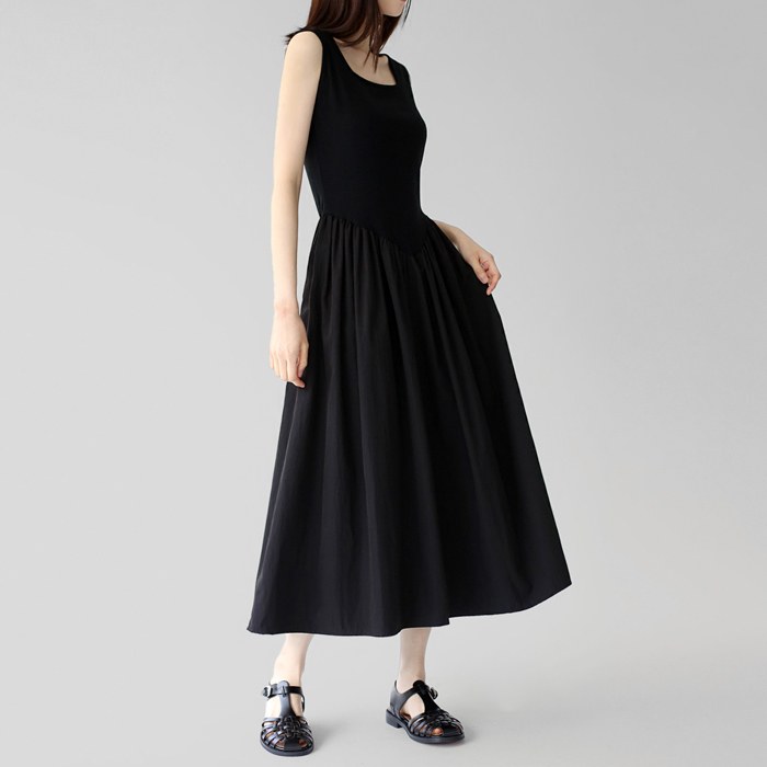 Square neck long one-piece