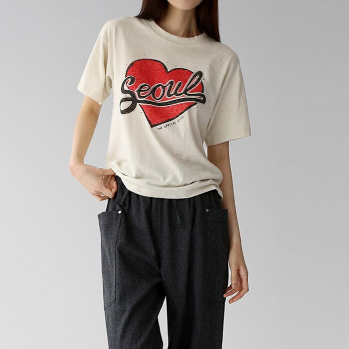 Heart print tee