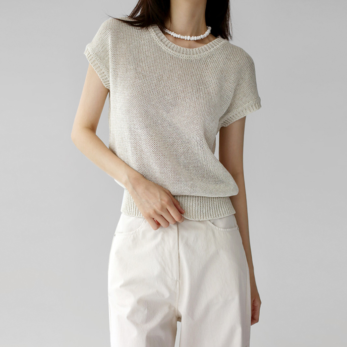 Grain knit top
