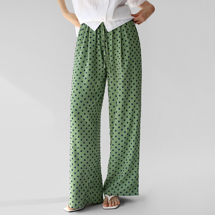 Jacquard Dot Wide Pants