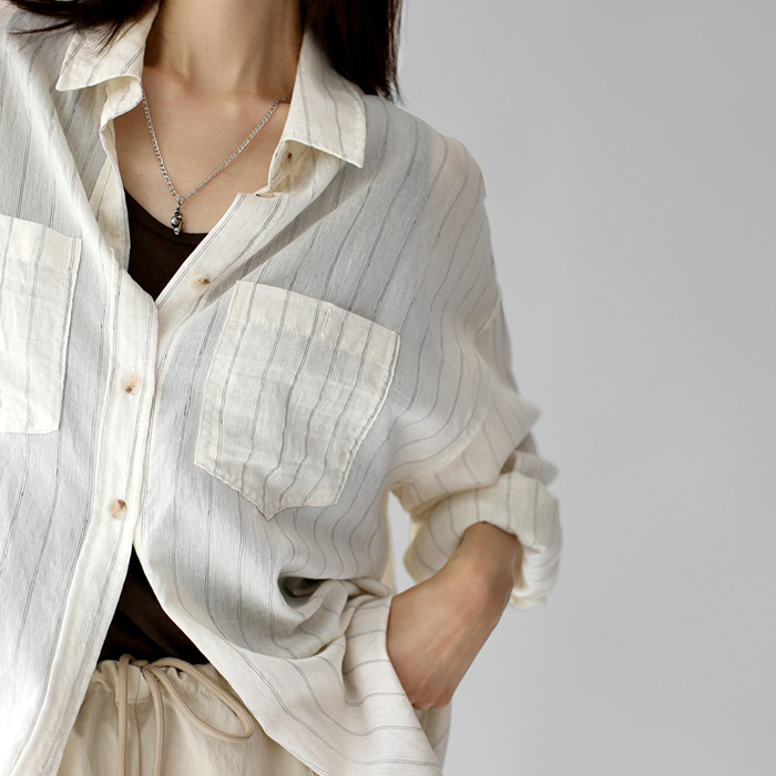 Once Stripe Linen Shirt