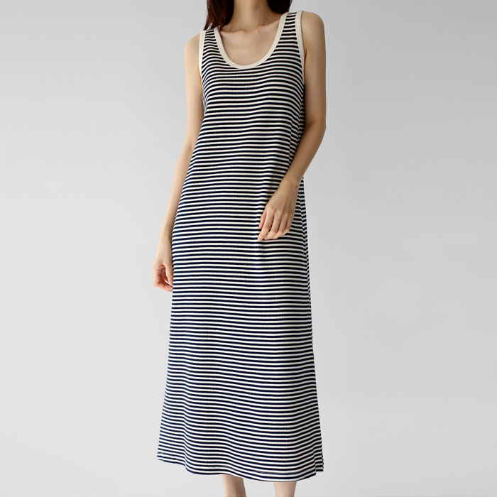 Stripe Sleeveless One Piece