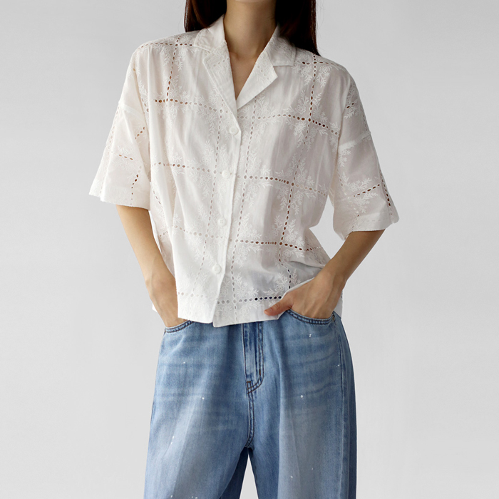 NEW 5% Nicole Embroidery Shirt