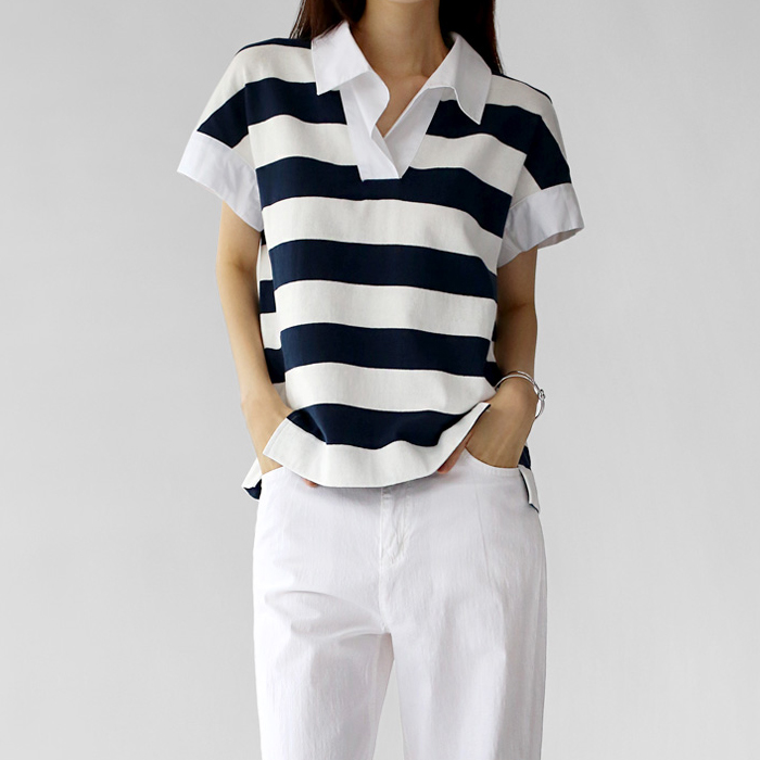NEW 5% Wide Stripe Polo