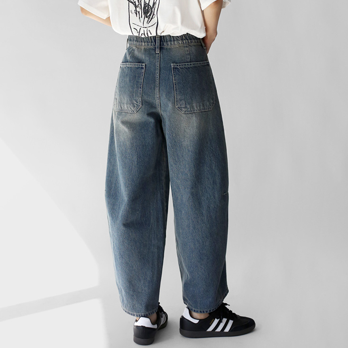 Vintage Curved Denim Pants
