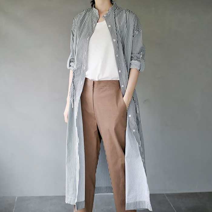 Allen stripe long onepiece - 2c