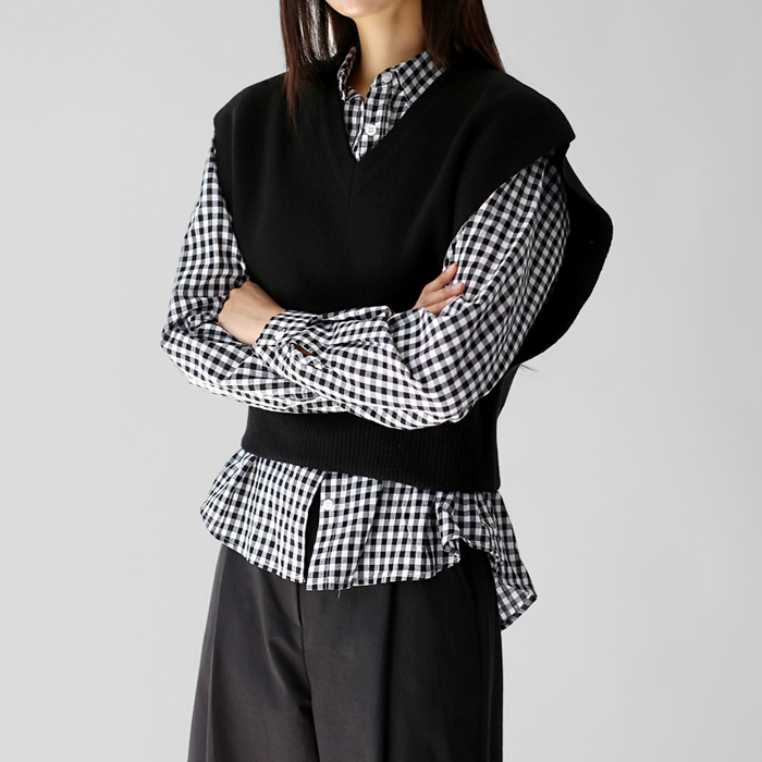 [FW New Arrival 5% Off] Code V-neck Knit Vest
