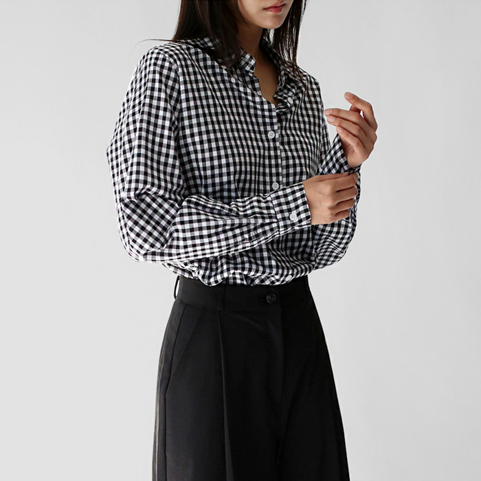 [FW New Arrival 5% Off] High-Rise Check Basic Shirt