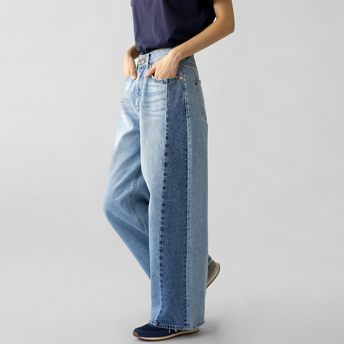 Madeleine two-tone denim pants