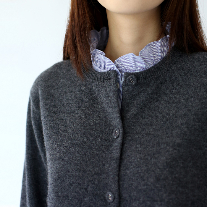 Striped frill collared top