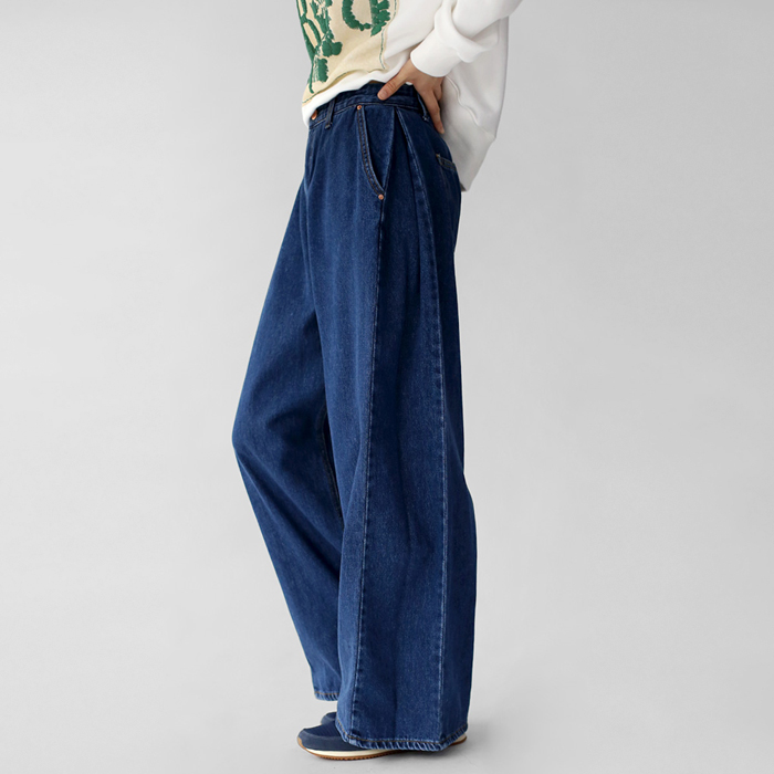 Side point denim pants