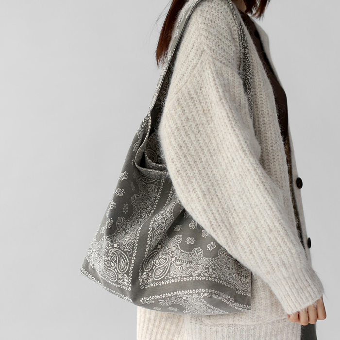 Gray Paisley Eco Bag