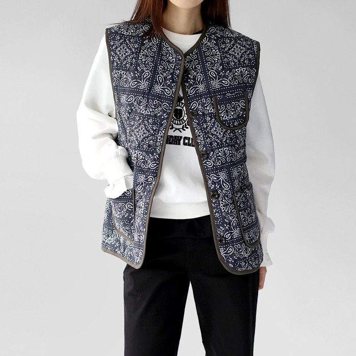 [FW New Arrival 5% Off] Paisley Quilting Long Vest