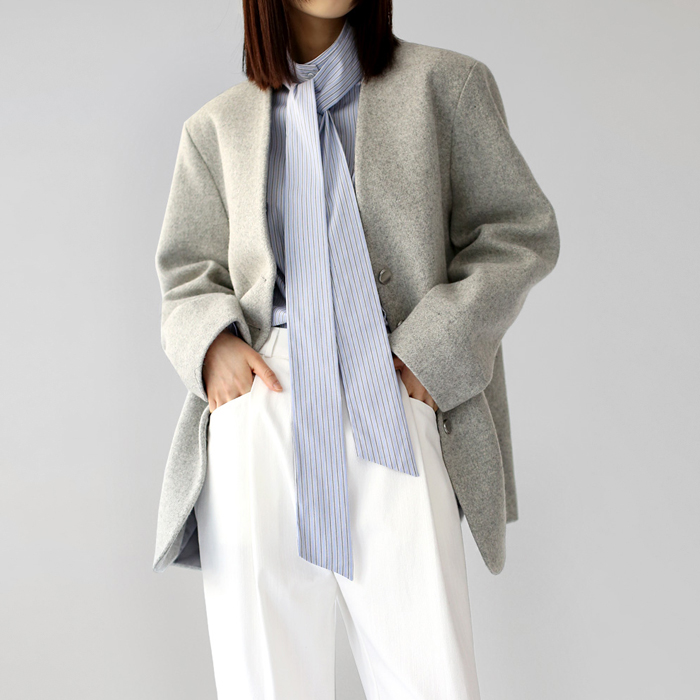V-neck wool jacket