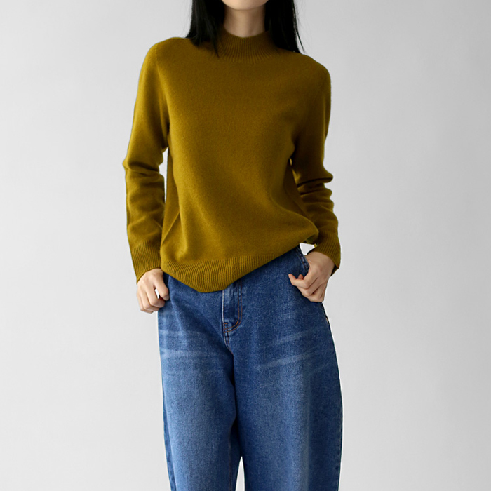 [FW New Arrival 5% Off] Half-neck Wool Knit Top