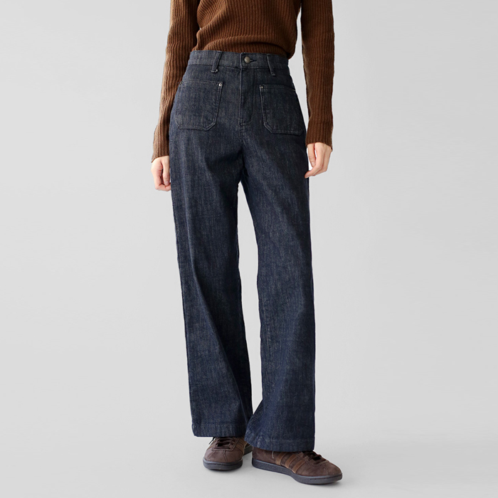 [FW New Arrival 5% Off] Rona Front Pocket Fleece Denim