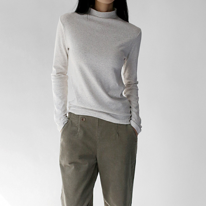 Inner fleece half-neck tee
