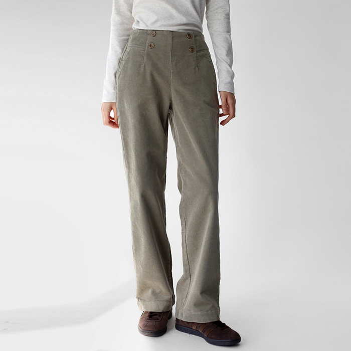 Button corduroy pants