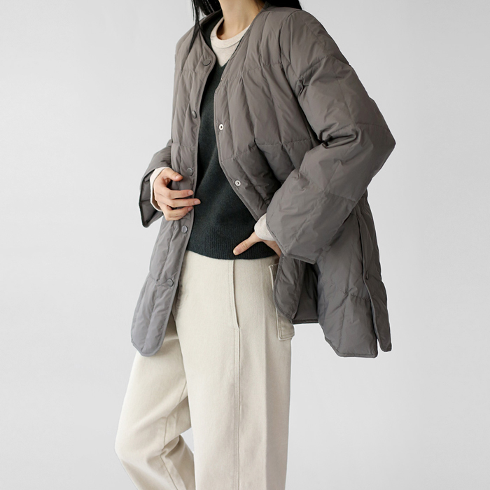 [FW New Arrival 5% Off] Side-slit Goose Down Padded Jacket