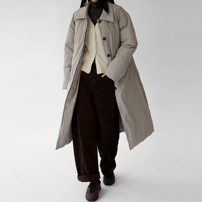 [FW New Arrival 5% Off] Single Collar Goose Down Blend Long Coat